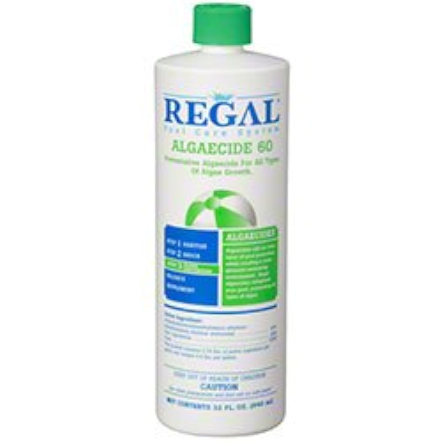 Regal Algaecide 60 for pool and spa algae prevention, stopping green, black, and mustard algae.