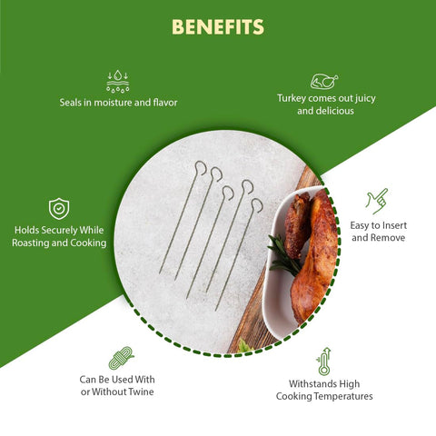 Regency Wraps neck-seal lacers help lock in moisture during roasting and grilling.