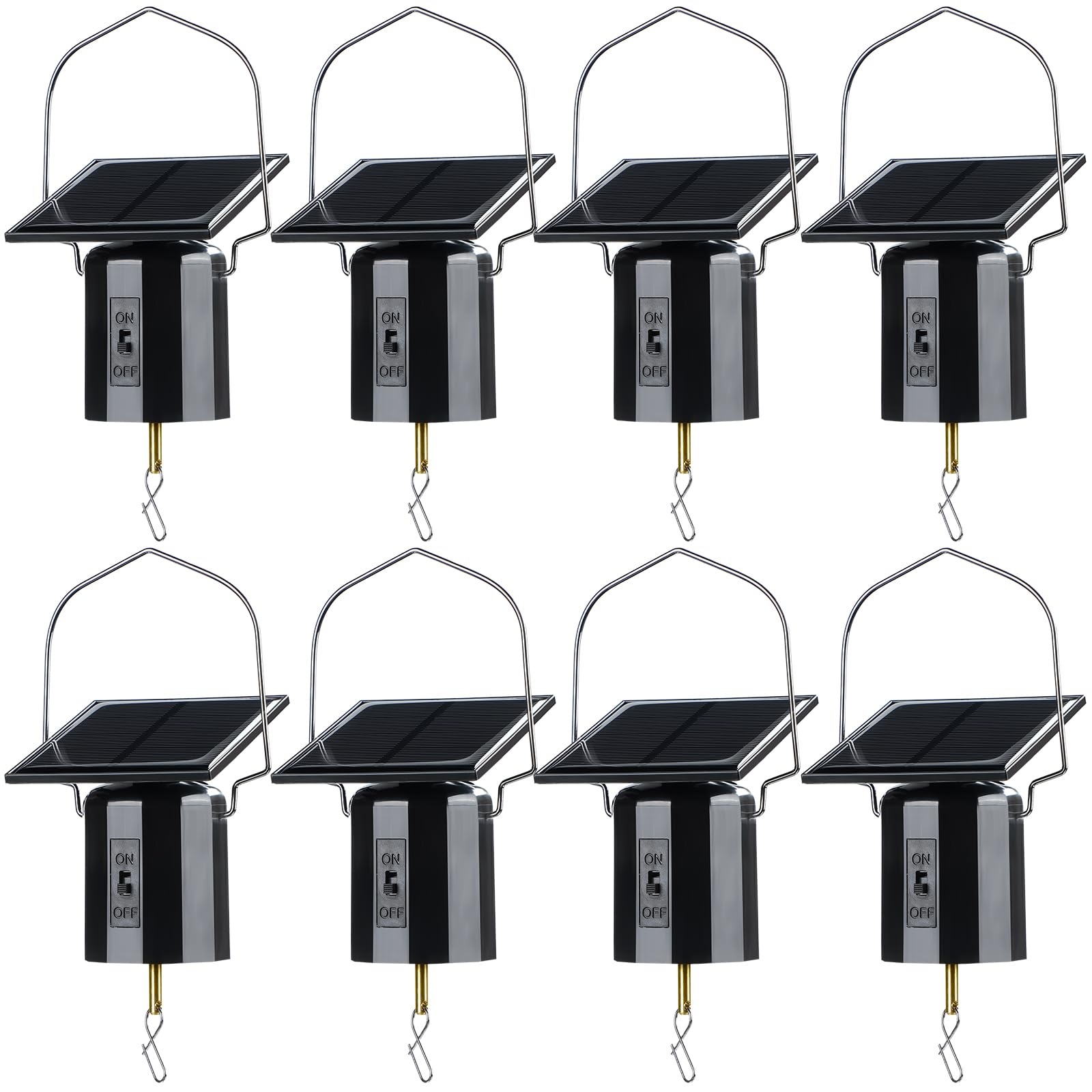 Reginary four-piece solar wind spinner assembly for outdoor rotation