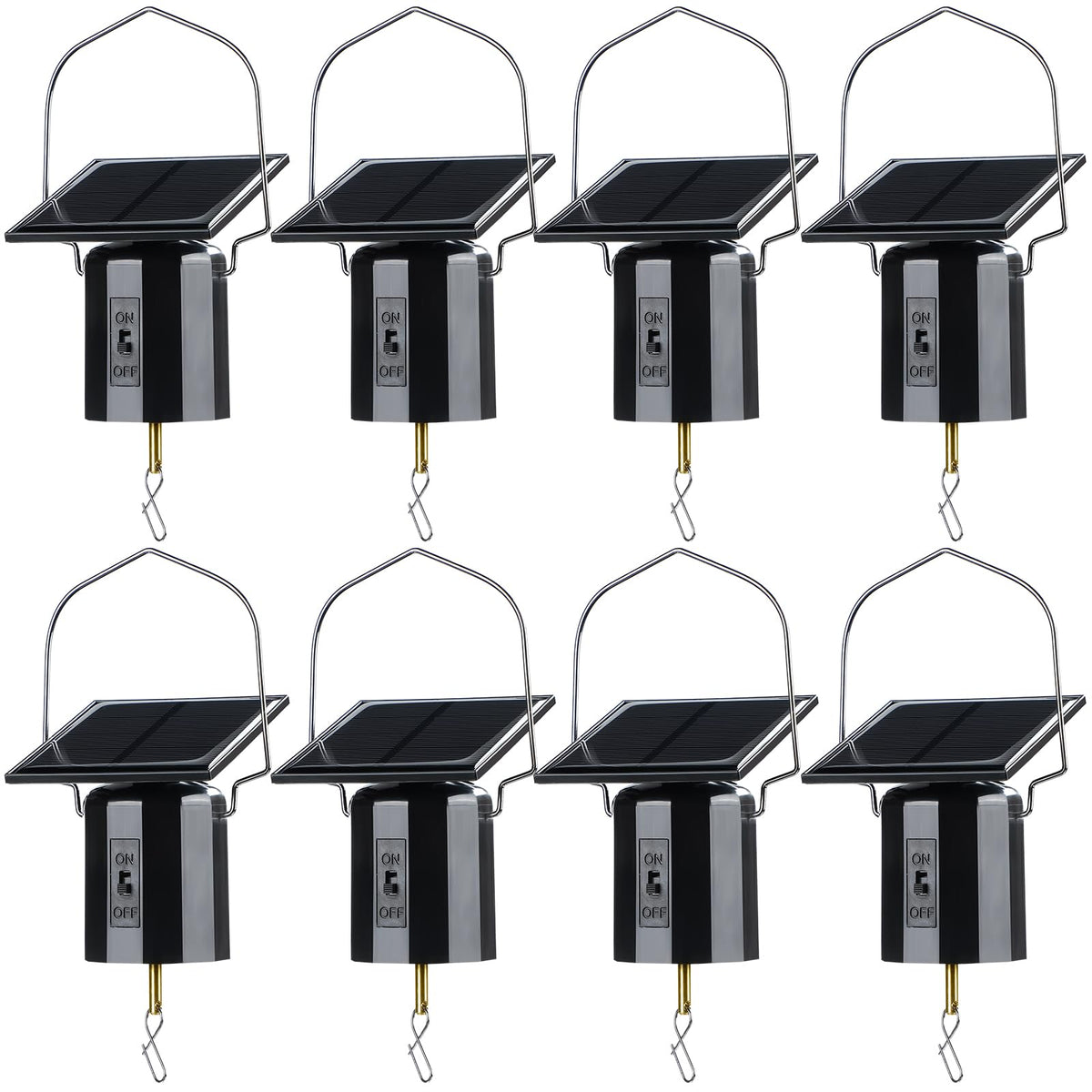 Reginary four-piece solar wind spinner assembly for outdoor rotation