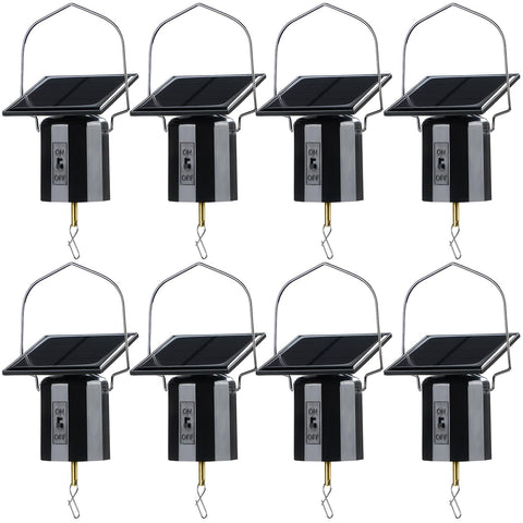 Reginary four-piece solar wind spinner assembly for outdoor rotation