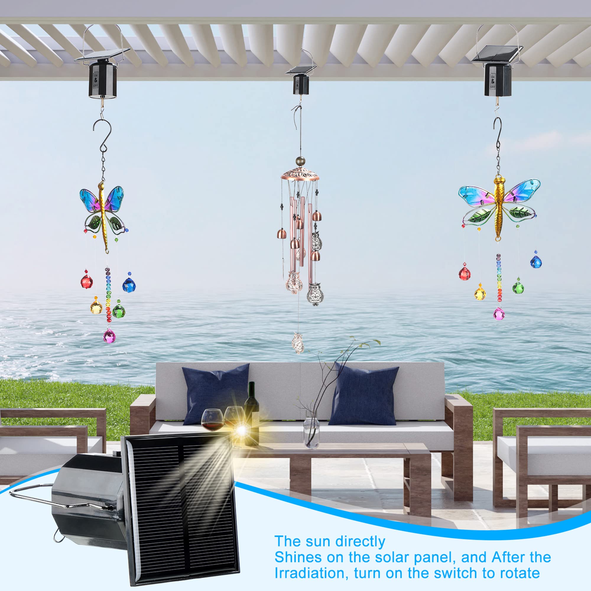Reginary wind spinner rotation demonstrates smooth motion in sun