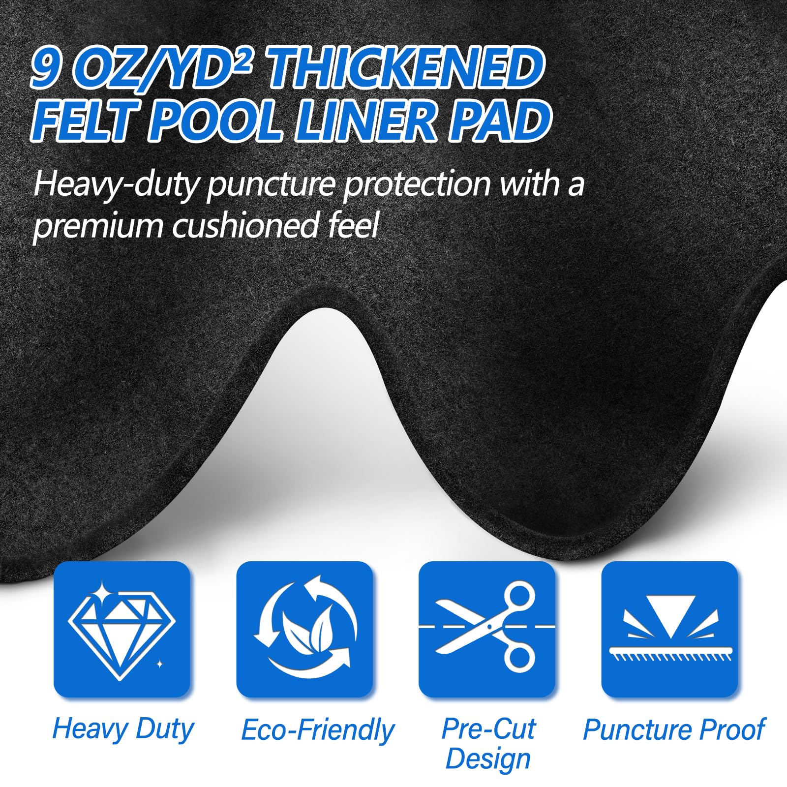 REGMICS seamless surface pad creates a smooth pool floor.