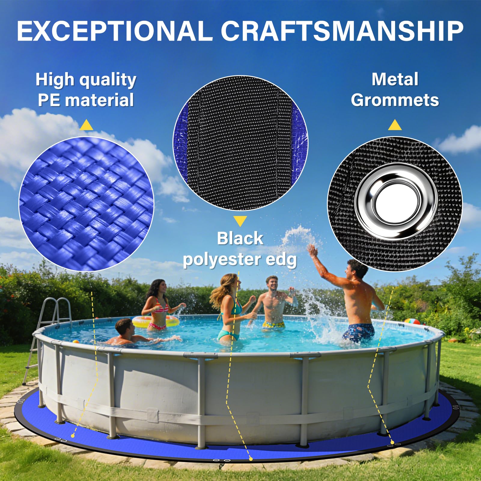 REGMICS metal grommets secure the mat for stability