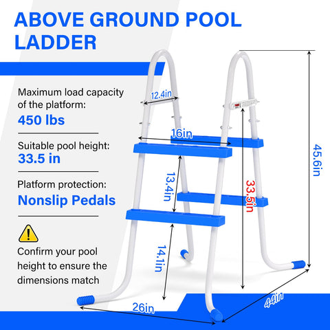 REGMICS two-sided pool ladder shows dual-sided steps for easy entry.