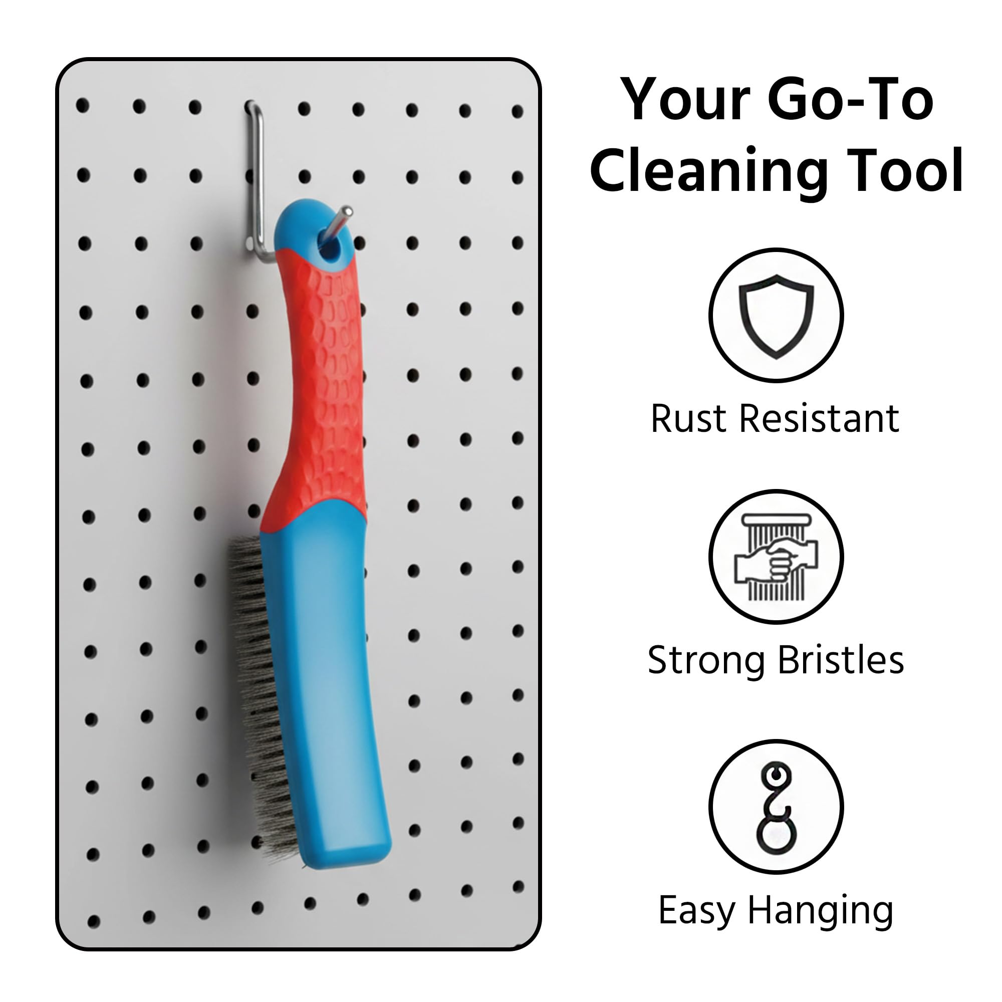 Regpre eight-row bristles cover wide areas for efficient rust removal.