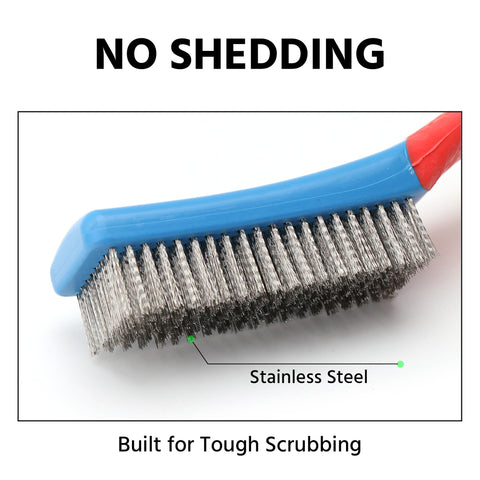 Regpre ergonomic silicone-handle wire brush reduces hand fatigue.