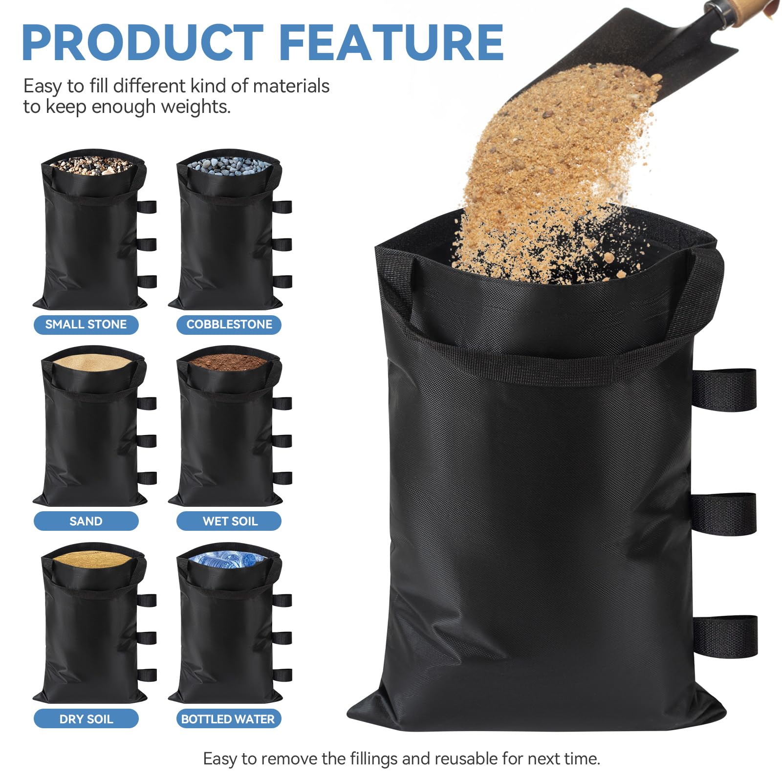 REHOYEE fillable weights for sand, stones, soil, or water