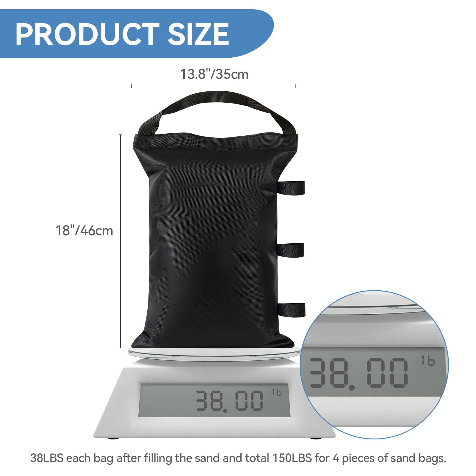 REHOYEE Velcro-sealed weight bags for quick secure closure