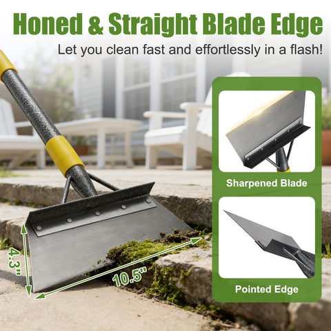 REILEIHODE garden flat shovel adjustable-handle-extended enables comfortable reach during long use.