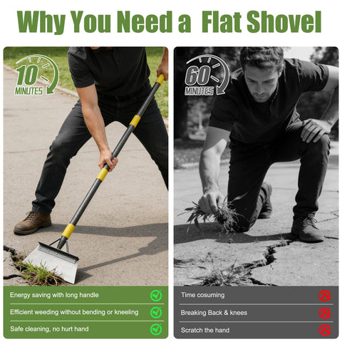REILEIHODE garden flat shovel ice-removal helps clear snow and ice efficiently.