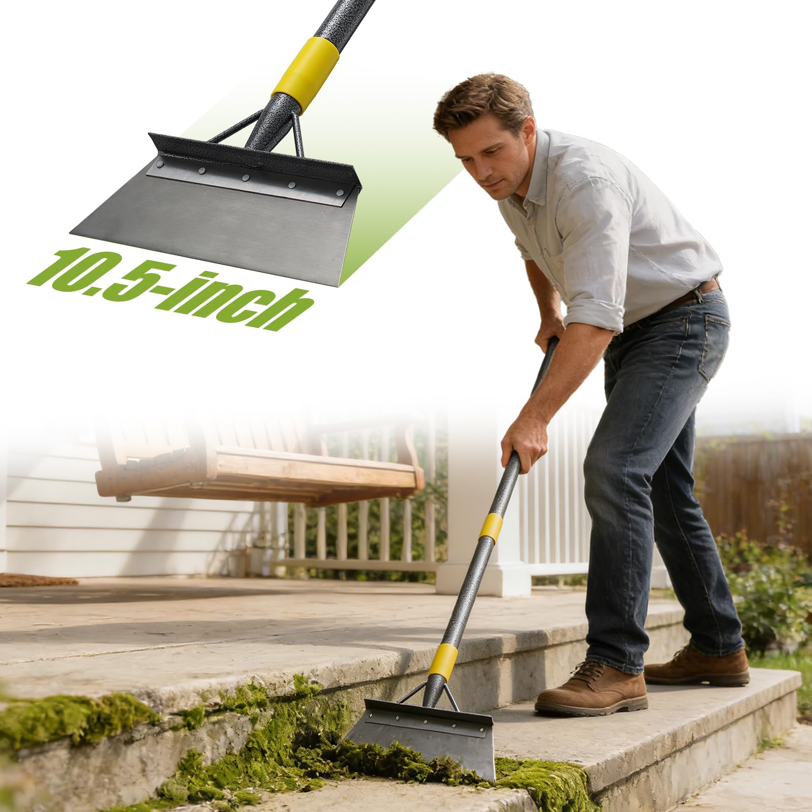 REILEIHODE garden flat shovel scraper head for efficient large-surface cleaning.