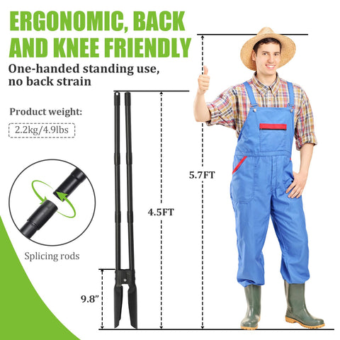 REILEIHODE Post Hole Digger in heavy-duty steel construction for durable garden work.