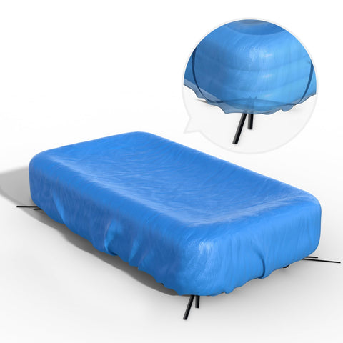 Reinmoson rectangular pool cover showing easy setup and quick protection.