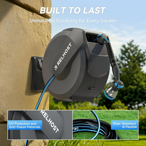 Relhost 180-degree swivel bracket allows flexible watering around the yard.