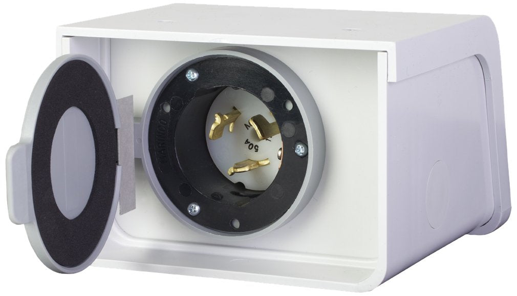 Reliance Controls PBN50 power inlet box for outdoor generator connection for safe setup.
