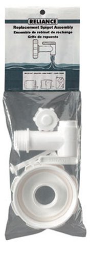 Reliance replacement spigot assembly for 70mm water containers, easy install and leak-free operation.