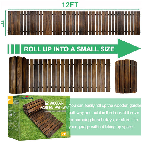 RELIANCER cedar walkway roll-out shown for quick placement on grass and sand