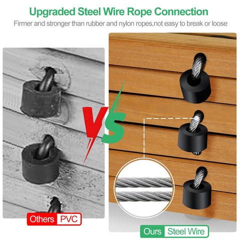 RELIANCER ground stakes anchored for extra safety on uneven terrain.