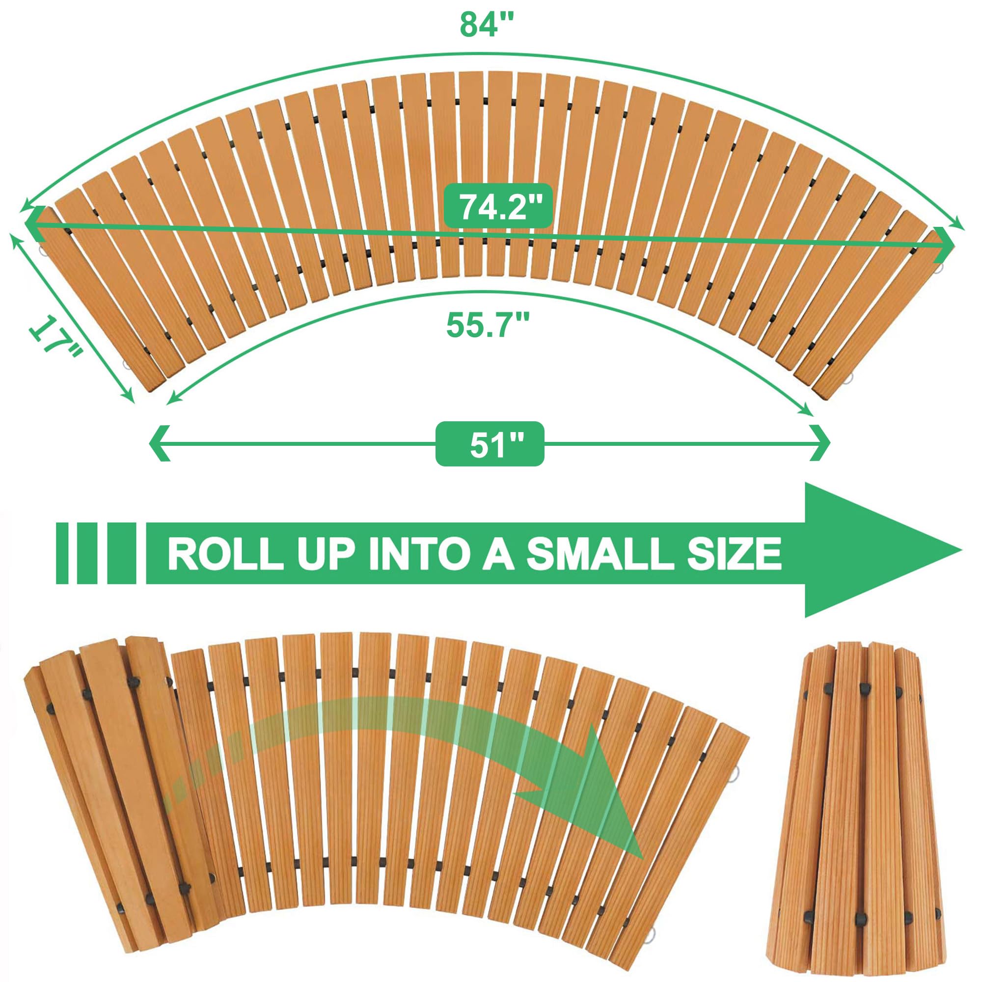 RELIANCER roll-out wood path curved design, easy setup for curved garden trails