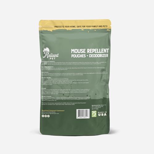 Reliant Pet peppermint-cinnamon scent pouches safeguard garages and RVs from mice.