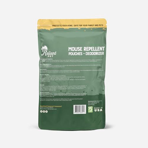 Reliant Pet peppermint-cinnamon scent pouches safeguard garages and RVs from mice.