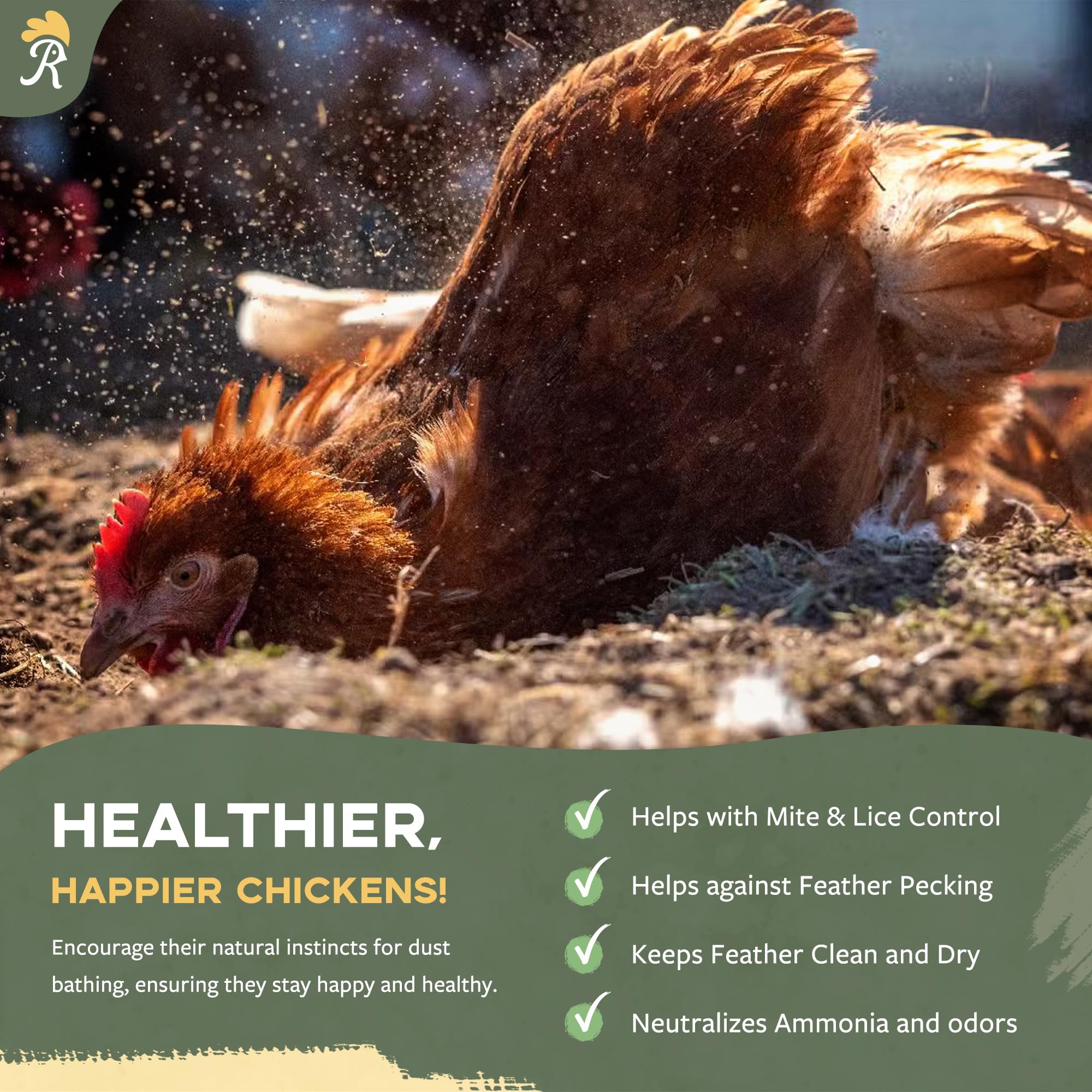 Reliant Pet dust free non clumping mix simplifies coop maintenance and reduces mess