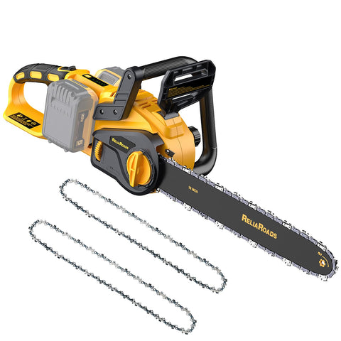 ReliaRoads 16-inch brushless chainsaw cutting wood smoothly for pruning and firewood