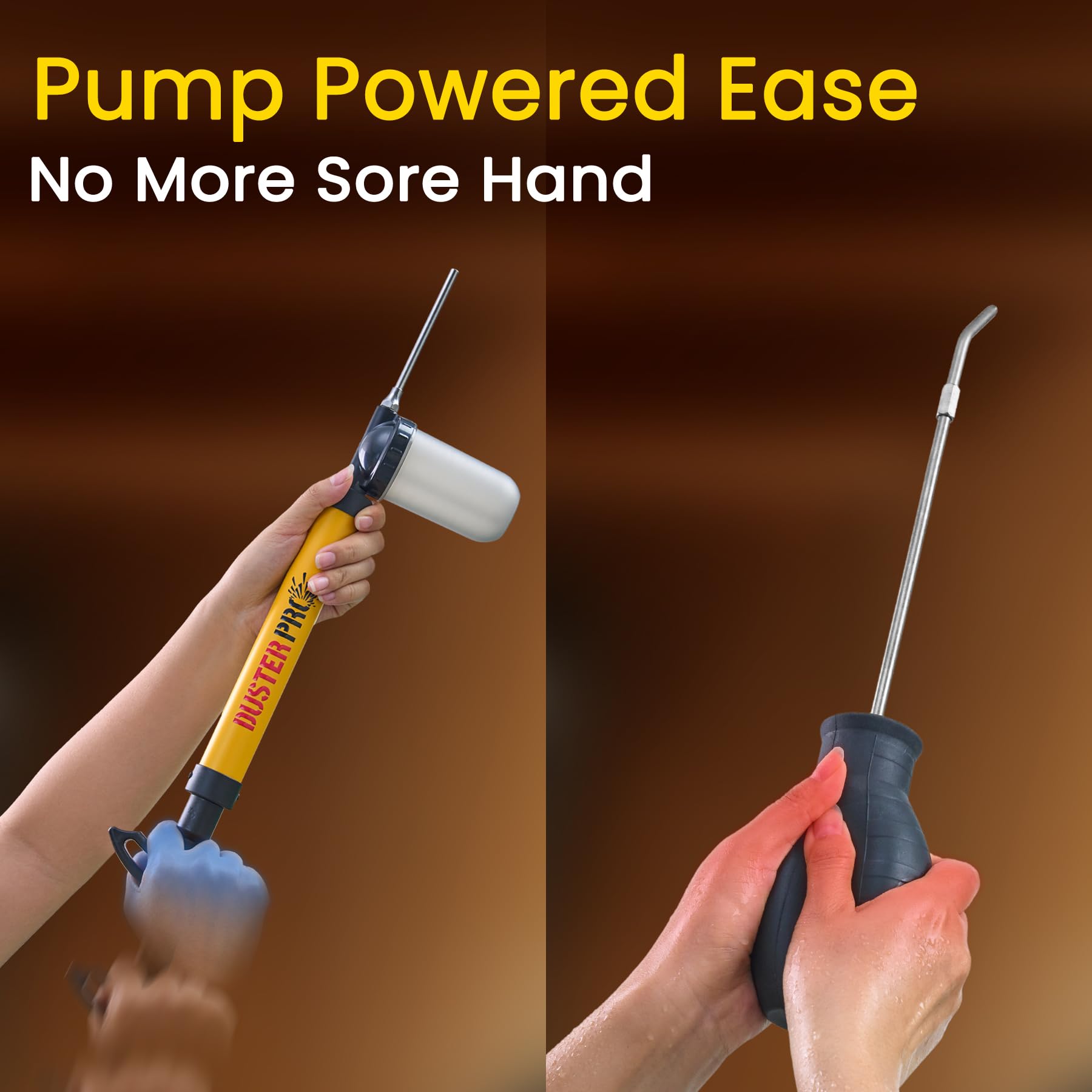 Relime angled ergonomic grip enhances control during long dusting sessions.