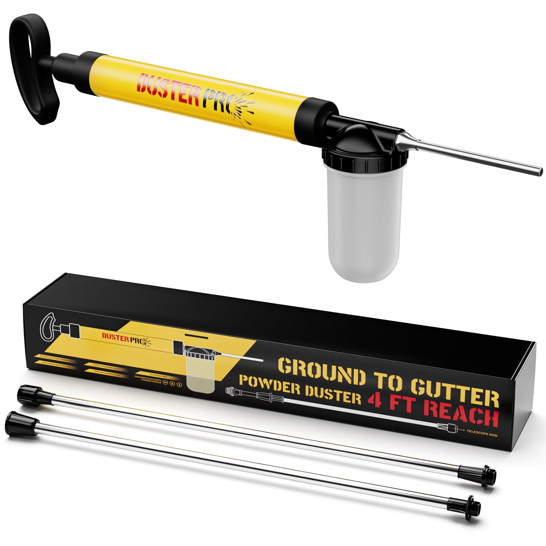 Relime diatomaceous earth duster pump ease for steady, comfortable powder application.