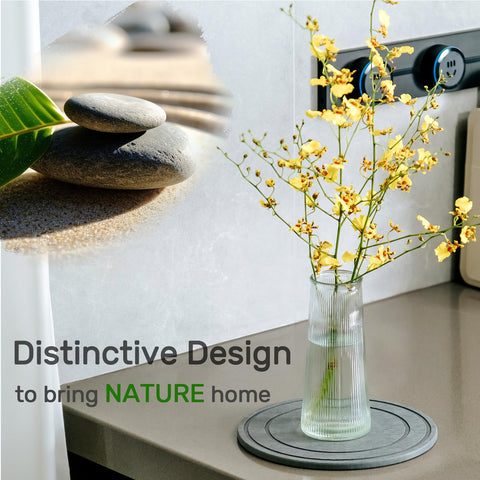 Relime diatomaceous earth saucer close-up reveals natural material and eco design.
