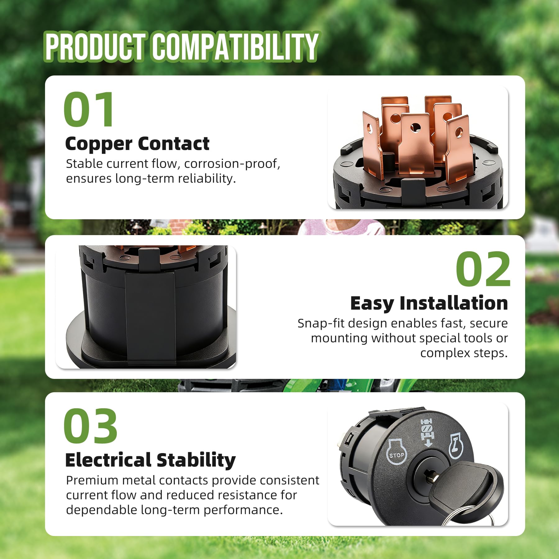 Reltvo kit works with Craftsman and Poulan for wide repair compatibility.
