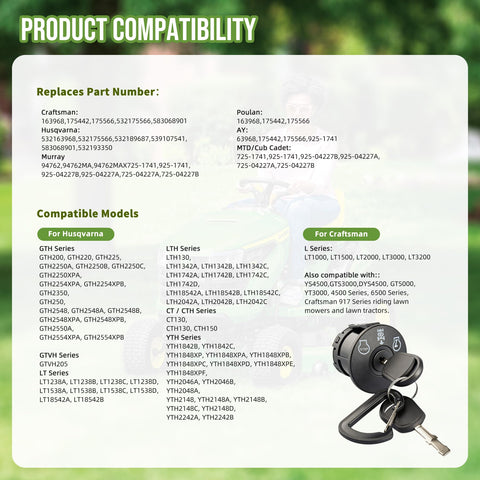 Reltvo durable, corrosion-resistant switch compatible with Husqvarna models.