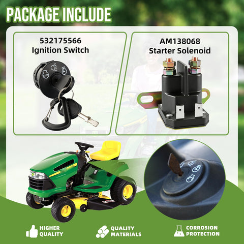 Reltvo AM138068 starter solenoid 12V supports smooth starting on John Deere