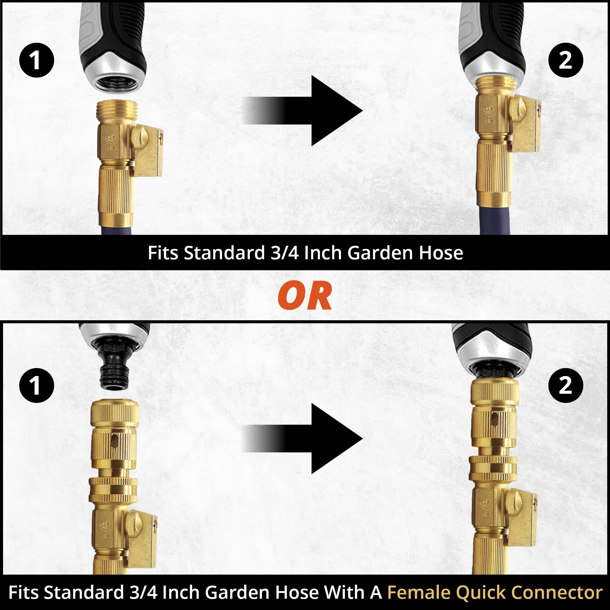 Reluen ABS body hose sprayer with rust resistant connector outdoors.