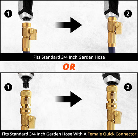 Reluen ABS body hose sprayer with rust resistant connector outdoors.