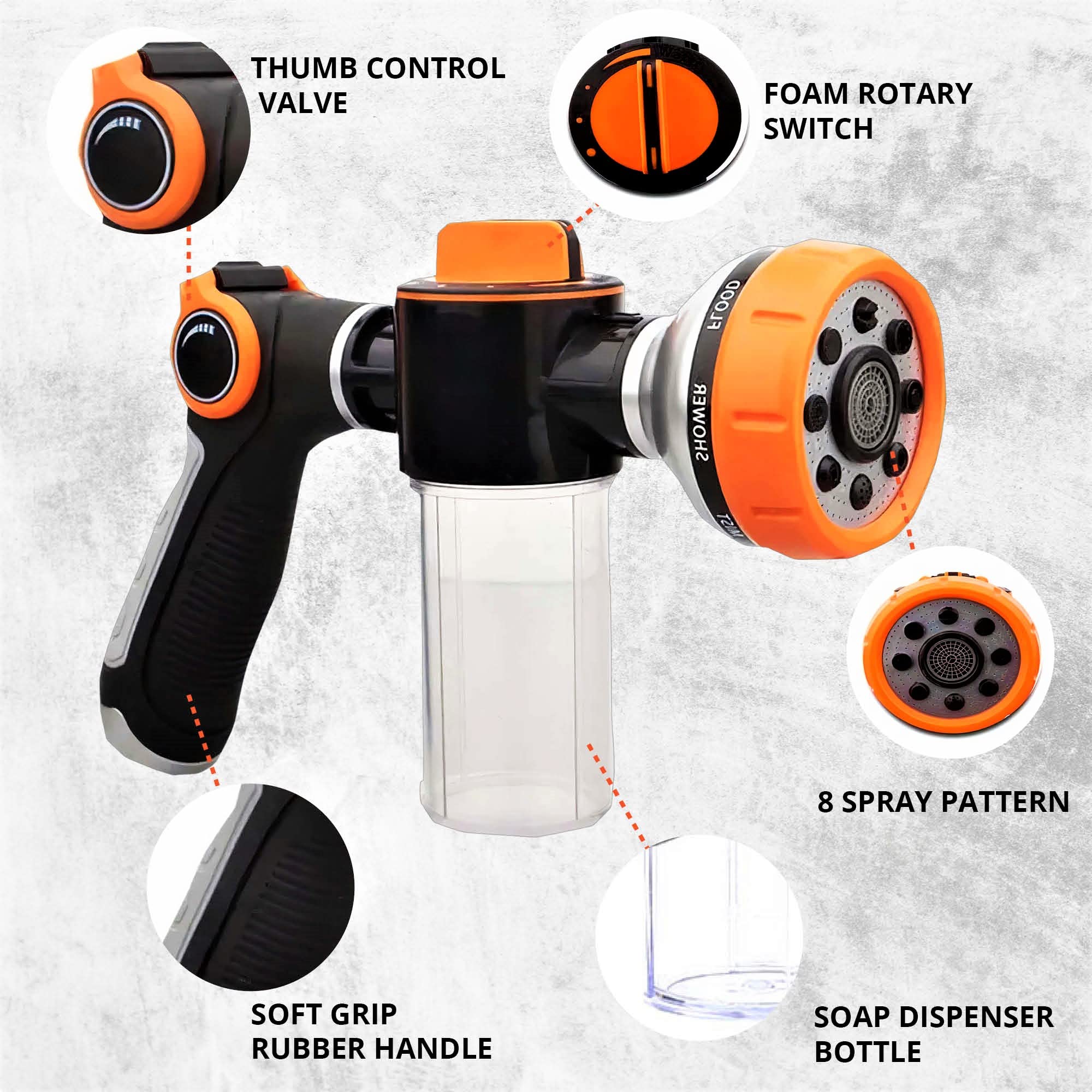 Reluen dog rinse setup helps muddy paws clean with even spray.
