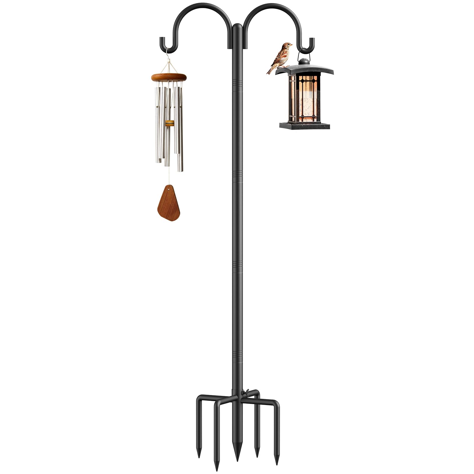 Relx bird feeder pole with 5 prong base for stable outdoor mounting.