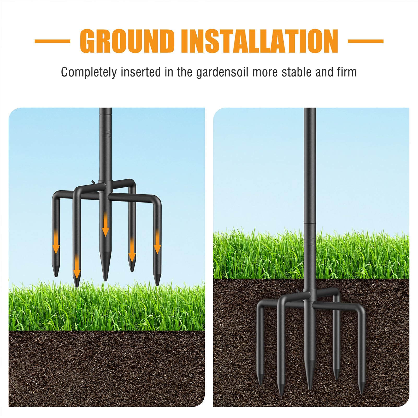 Relx bird feeder pole double hooks design for balanced hanging.