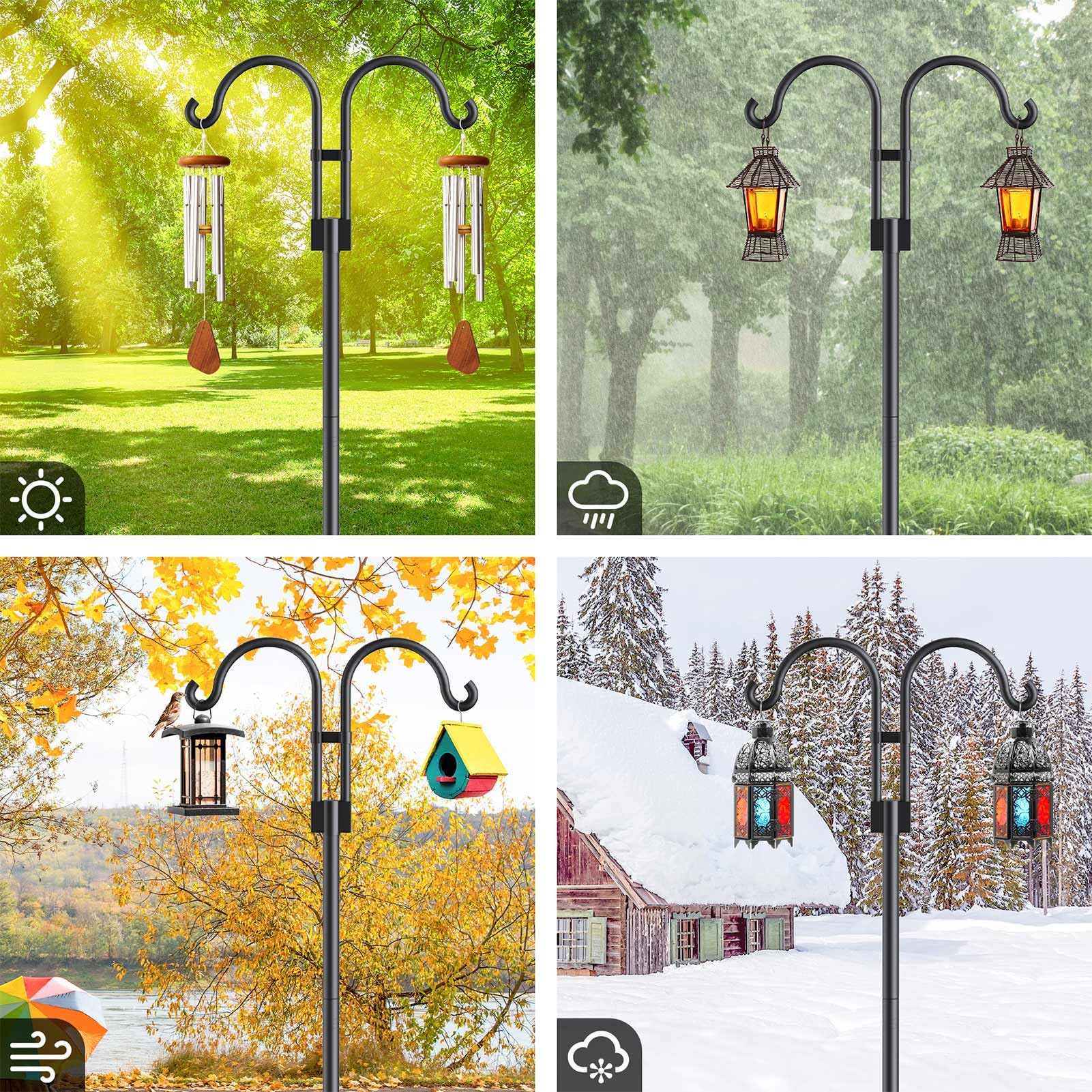 Relx bird feeder pole steel construction for durable outdoor use.