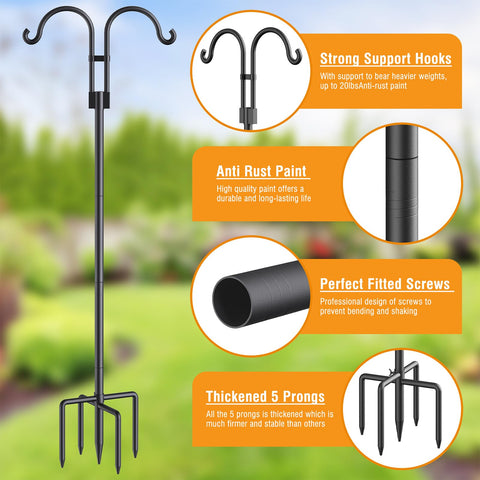 Relx bird feeder pole versatile options for feeders, lanterns, and baskets.
