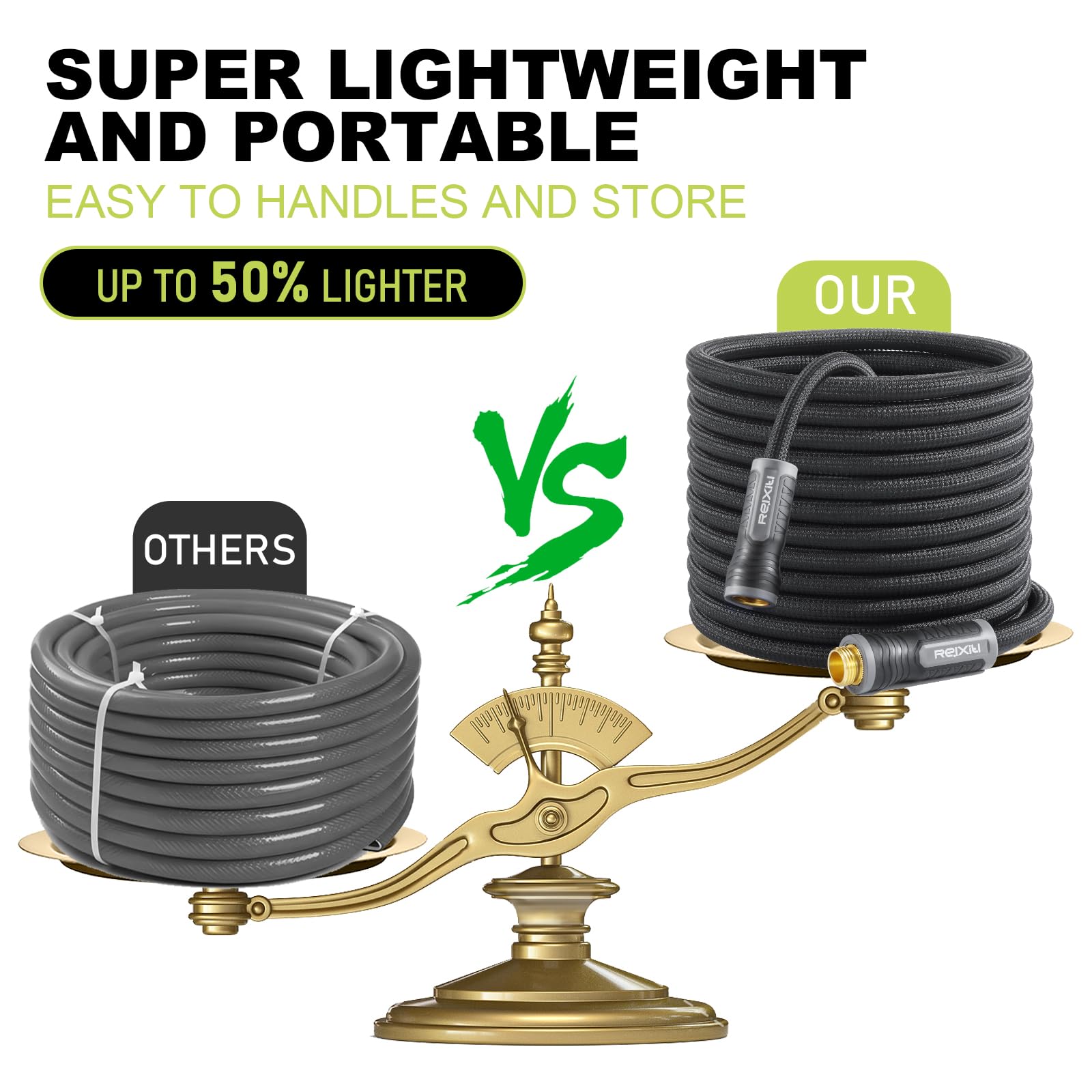 Relxitl Garden Hose 25ft all-weather flexibility stays supple in heat or cold