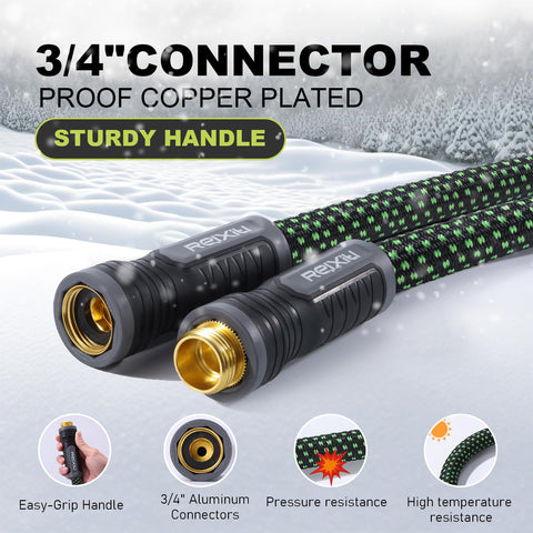 Relxitl garden hose all-weather flexibility stays supple in heat and cold.