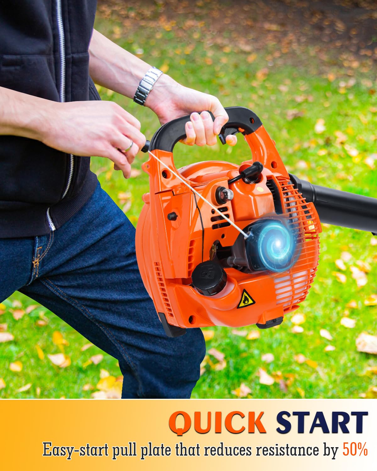 Relxxon blower year-round use for seasonal cleanup tasks.