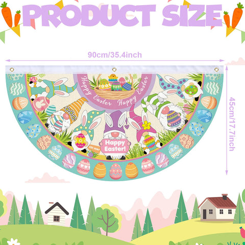 Remagr half fan banner featuring colorful eggs for spring porch decor