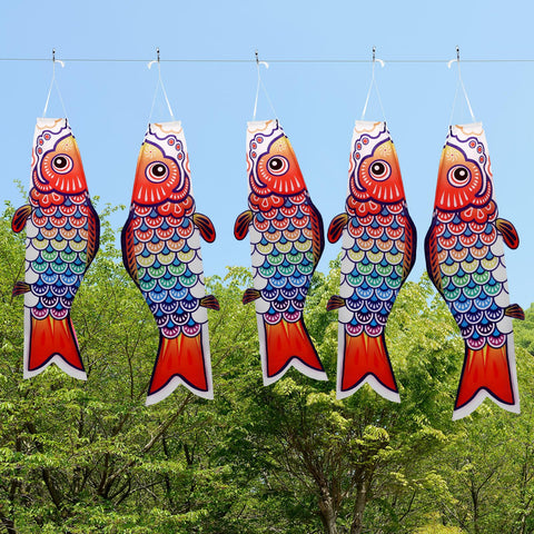 Remagr colorful koi windsock brings luck and vitality to outdoor spaces.