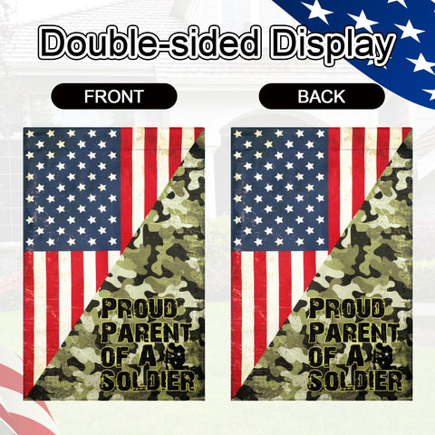 Remagr Patriotic yard flag enhances garden decor with vibrant colors.