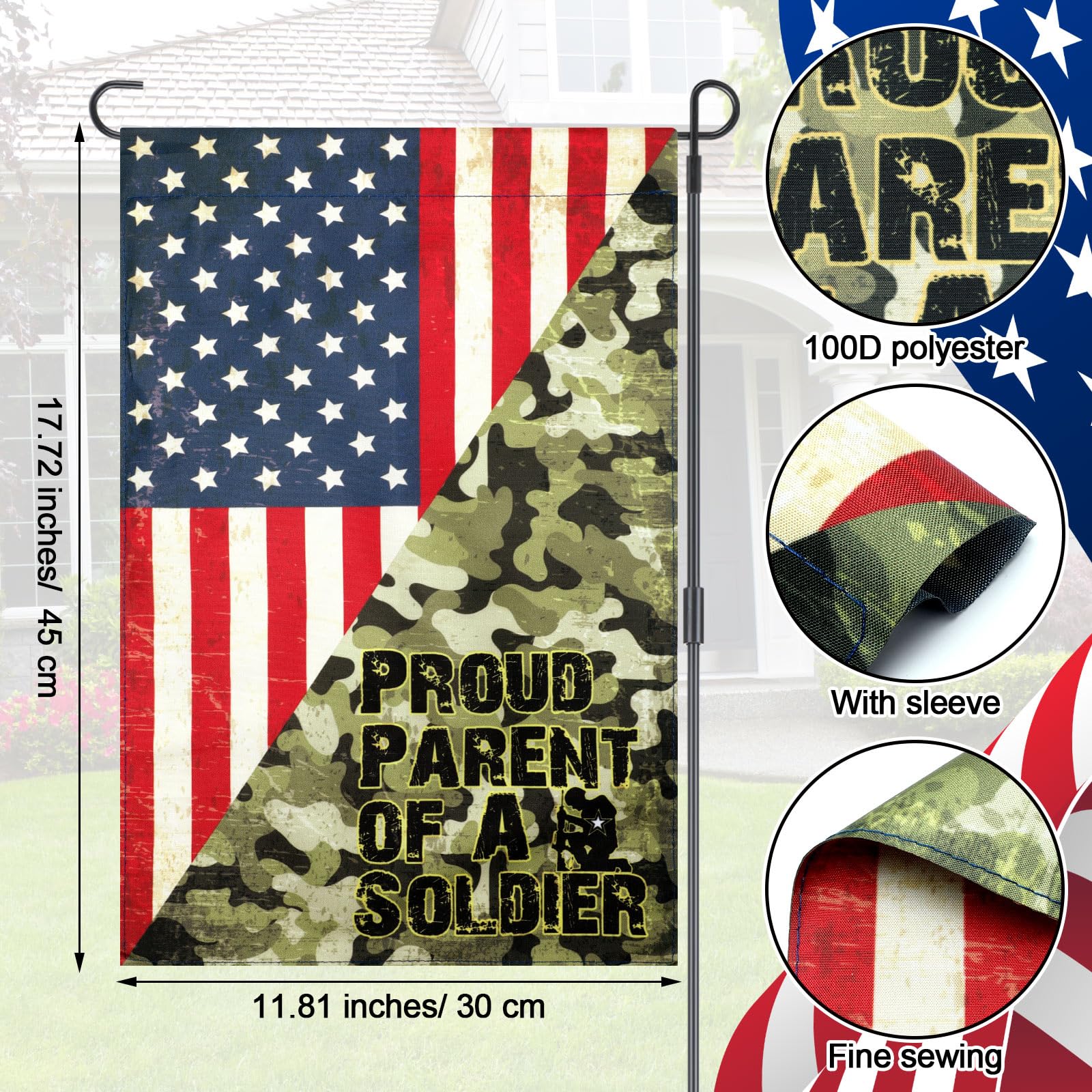 Remagr Proud Parent of a Soldier flag, double-sided for visibility.