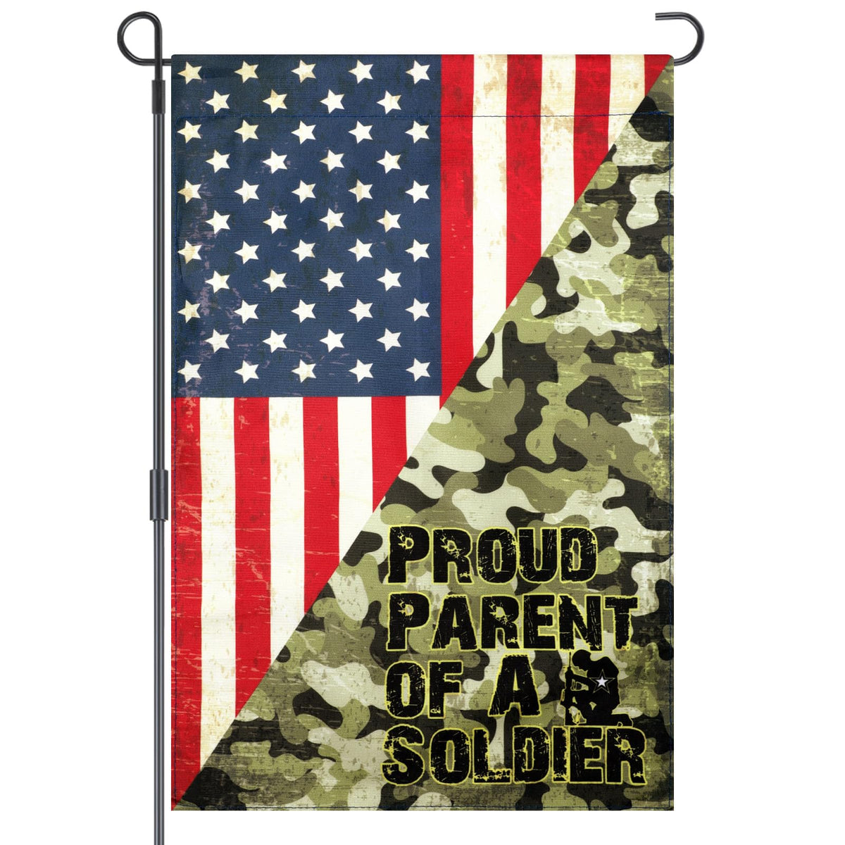 Remagr US Army flag front view on porch adds patriotic curb appeal.