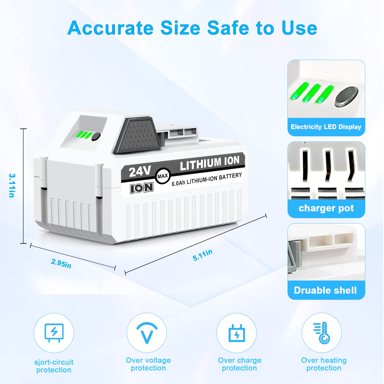 Remate safety protections guard against overcharge and overheating.
